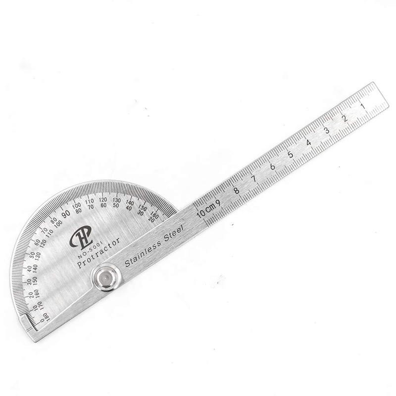 0-180 Degree Angle Ruler Carpenter Woodworking Tool Stainless Steel 100mm