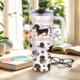 DUUV Dachshund Gifts for Women, Mother's Day Tumbler for Mom, Birthday Gifts for Dog Lovers, Best Gift Ideas for Daughter, Girl, 40 Oz Tumbler with Handle Christmas Gifts