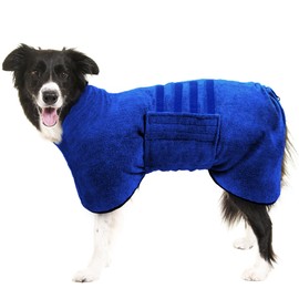 Pejoye Microfibre Dog Bathrobe, Paw Towel - Absorbent Dog Bathrobe, Dog Towel with Dog Bathrobe, Pet Bathrobe with Magic Tape