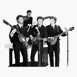 1964's Live Fab Four Bumper Sticker Vinyl Decal 5 inches