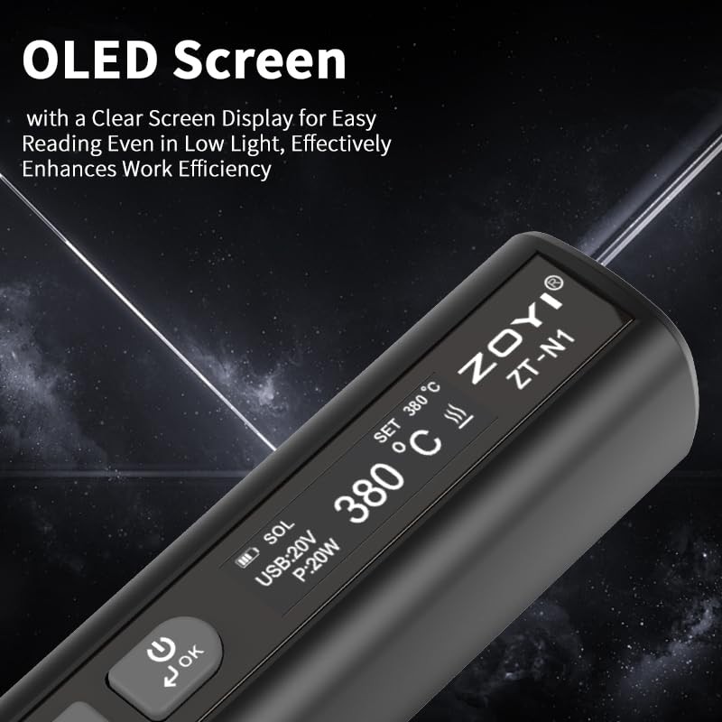 portable soldering iron with tip