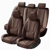 SCDOOCA Car Seat Covers Full Set Brown, Luxury Leather Car