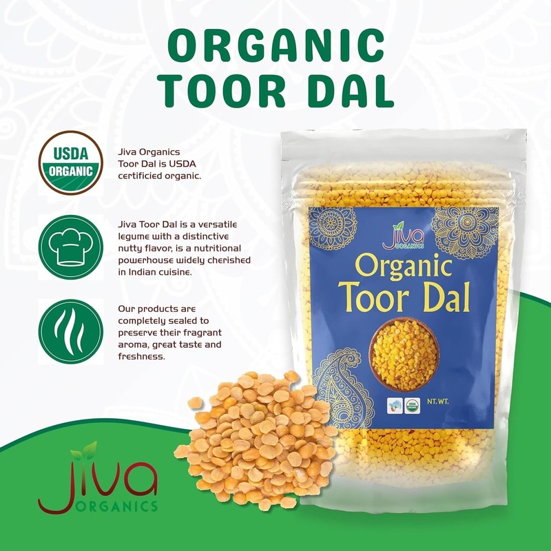 Jiva Organic Toor Dal Kori, Unoily, Madhi 4 Pound Bag
