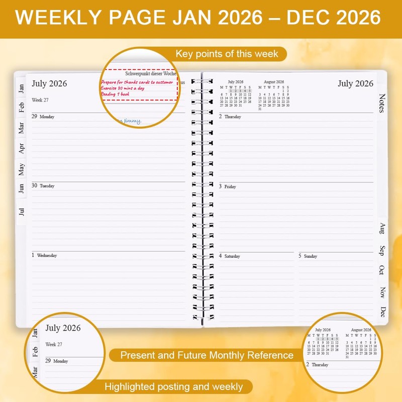 2026 Diary/Planner, January 2026 - December 2026, A5 Weekly Planner