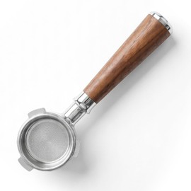 CrossCreek Espresso Portafilter | 54mm Bottomless portafilter with 3 Ear | Suitable for 54mm Breville/Sage Barista Espresso Machine | with Walnut Handle and Stainless Steel Single Wall Basket