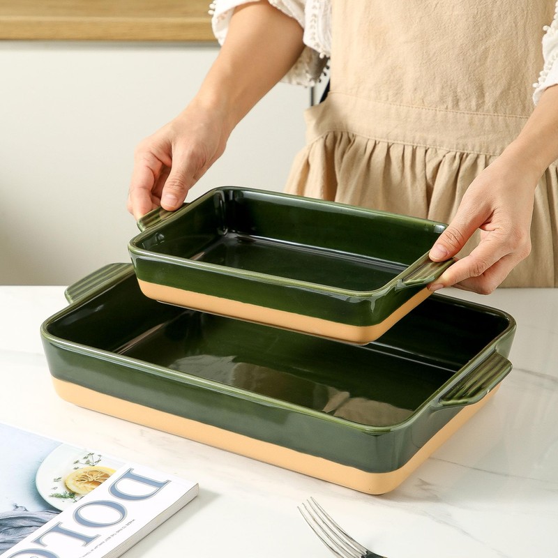 Howise Ceramic Baking Casserole Dish with Handles, Large 9x13 inch