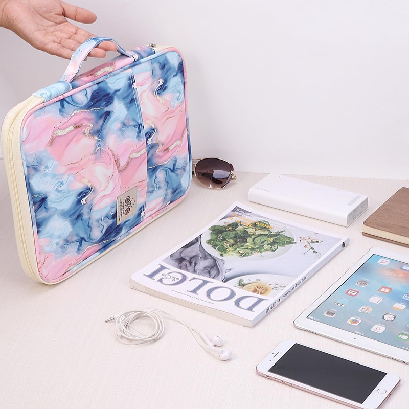 JAKAGO A4 Travel Portfolio Multifunctional Document Organizer Zippered Case for