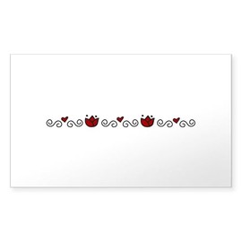 CafePress Tulips Border Sticker Rectangle Bumper Sticker Car Decal