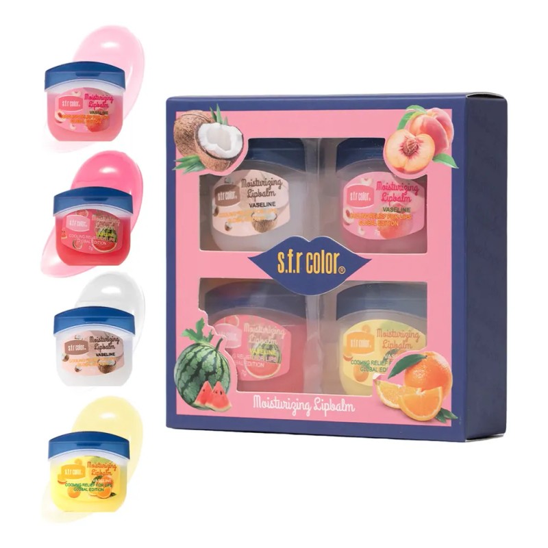 V Set 4 Bálsamos Labiales Hidratantes S.t.r Color 7g C/u