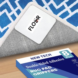 Lancord Rug Tape Large, Double Sided Adhesive Rug Pad Grippers (New Tech), Reusable Carpet Tape Non Slip Rug Pads for Hardwood Floors & Tiles, Anti Slip Rug Grips for Area Rugs to Keep Rug in Place