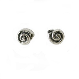 Sterling Silver Scroll Nautilus Shell Stud Post Earrings