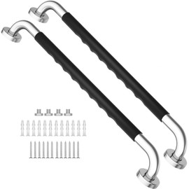 2Set 16 Inch Grab Bars for Bathtubs and Showers, Anti Slip Handicap Grab Bars for Shower, Safety Bath & Toilet Rail for Elderly Senior, Shower Handle Disability Assist Bathroom Handrail