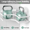 AKTECKE Corner Shower Caddy Bathroom Organizer Adhesive Shower Rack Bathtub