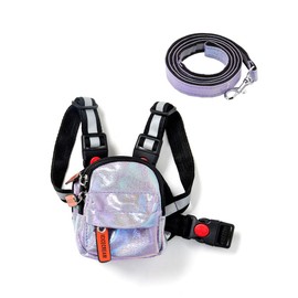 icicecream Dog Backpack Harness with Leash Backpack for Dogs Adjustable Dog Pack Reflective Strips Night Safe Outdoor Travel Hiking Walking Harness Backpack for Small Medium Dogs