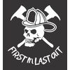 Fireman Firefighter Skull First Last - Die Cut Vinyl Window