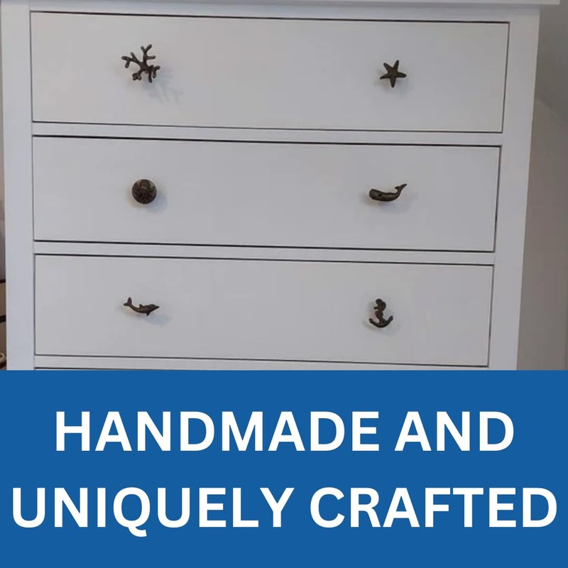 Antique Bronze Sea-Life Marine Nautical Drawer Knobs, Bathroom, Cupboards, Dresser