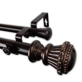 Rod Desyne 1" Chance Double Curtain Rod, 48-84 inch, Bronze