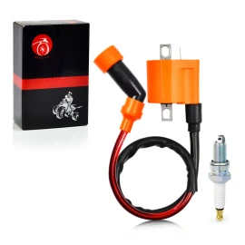 MOTO1988 Ignition Coil & Spark Plug for Yamaha 1989-2004 Warrior 350 YFM350 YFM350X ATV