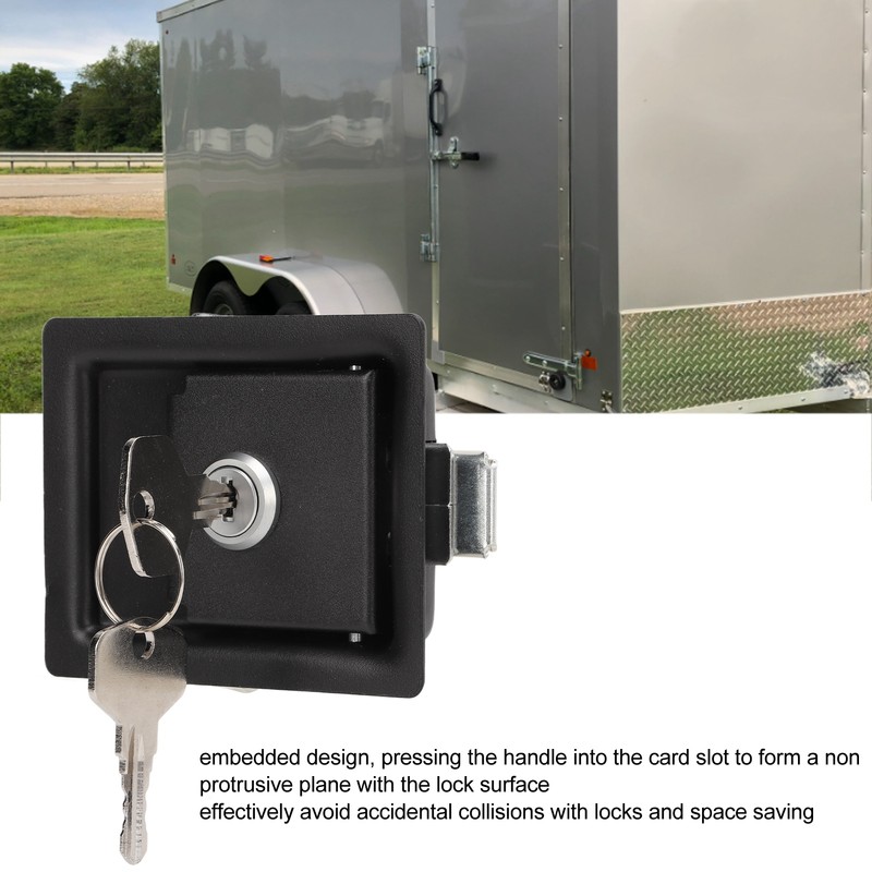 2 Pcs RV Handle Latch Carbon Steel Zinc Alloy Embedded