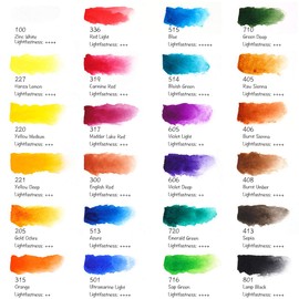 Paul Rubens Transparent Watercolor Paints, Set of 24 Colors, Watercolor, Solid Watercolor, Large Capacity, Rubber Arabic, Metal Case, Landscape, Watercolor, Illustration, Coloring, Art, Learning