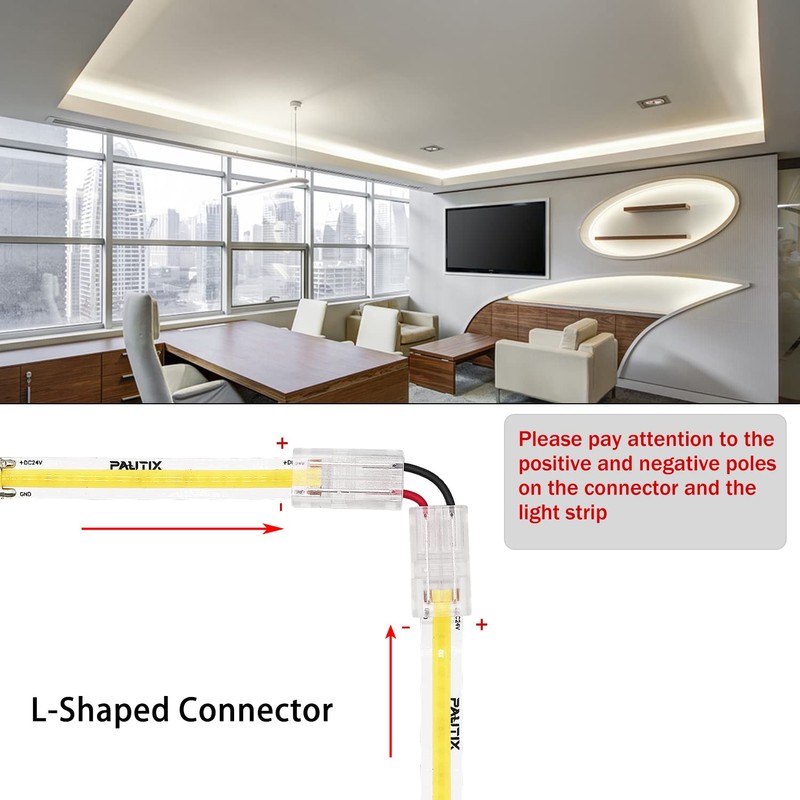 PAUTIX 8pcs 2-Pin 8mm COB LED Strip to Wire Connector