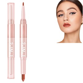 Matte Lipstick Lip Liner Pencil,Double-ended 2-in-1 Waterproof Lipstick Lip Liner,Waterproof Lipliner Pencil,Smooth and Long-Lasting Makeup Lip Pencil,Creamy Matte Velvet Lip Liner Pencil for Women