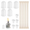 Round Cotton Oil Lamp Wicks 5 Pack Glass Tube Holder