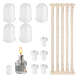 Round Cotton Oil Lamp Wicks 5 Pack Glass Tube Holder Wick 1/4"