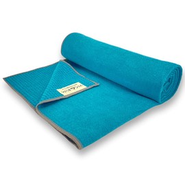 Yogabum Grip Dot Yoga Mat Towels | Non-Slip | Eco Yoga Towel (Miami Blue)