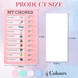 ZOCONE 4 PCS Chores Chart for Kids My Chores Checklist Board Kids with 20 Paper, Detachable Chore Chart for Planner Portable Hore Chart Memo Boards for Home Office Travel