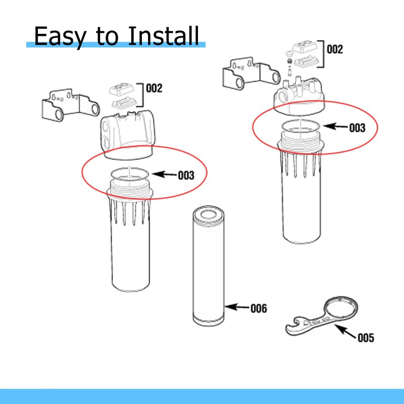 POCPUNAB WS03X10038 UCRING Water Filter Housing O-Ring Compatible with GE