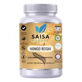 Hongo Reishi 120 Cáps | Suplemento Alimenticio | Saisa Herbal | Adaptógeno Natural, Energía e Inmunidad | Antioxidante y Bienestar