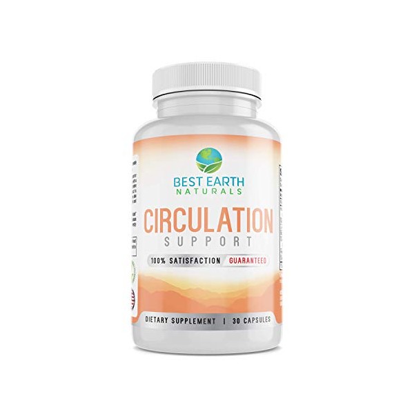 Best Earth Naturals Circulation Support Supplement - Herbal Formula with Ginger Root, Sweet Orange Extract and More – 30 Count