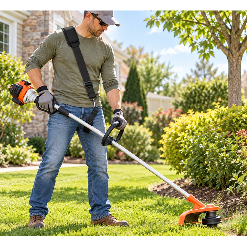 Adjustable Trimmer Shoulder Strap for Yard Work – Padded Support
