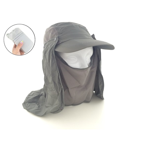 SimPLEISURE 10 Colors, UV Protection Hat, Extra Function, Protects Everything From The Neck, UV Rays, Heat Stroke Prevention Under The Sun, 4 Different Patterns, Separate Type, Tsubawo Trifold, Compact Storage Function