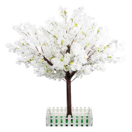 Artificial Cherry Blossom Tree - Handmade White Fake Cherry Blossom Tree Centerpieces for Wedding Party Christmas Garden Indoor & Outdoor