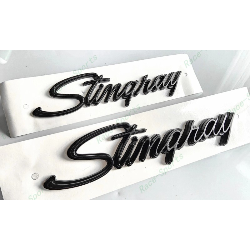 Corvette 2PCS Matte Black Front Fender Stingray Emblems Badges For