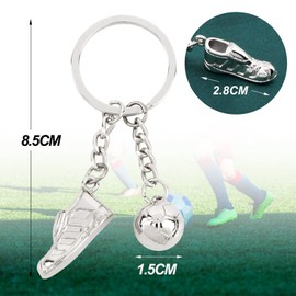 BETESSIN Keyring Football Boot Football Pendant Trophy Car Keychain Pendant Decorative Football Field Keyring with O-Ring for Father Grandpa Boy Birthday Gift Idea, soccer boot b