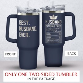 Gifts for Husband from Wife - Anniversary, Birthday Gifts for Husband - Husband Gifts, Gifts for Him Husband - Father's Day Gifts for Husband from Wife, Fathers Day Gift for Him - 40 Oz Navy Tumbler