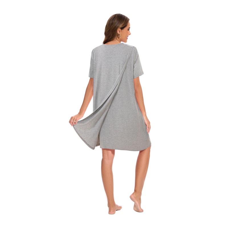 AVIIER 100% Cotton Hospital Gowns for Women Open Back Tear