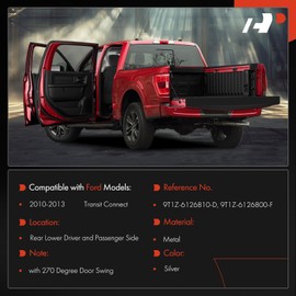 A-Premium Door Hinge Assembly Compatible with Ford Transit Connect 2010 2011 2012 2013, Rear Driver & Passenger Lower Side, 2-PC Set, Replace# 9T1Z-6126810-D, 9T1Z-6126800-F