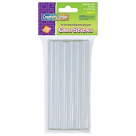 Creativity Street Hot Glue Sticks, Clear, 4" x 0.3125", 12 Per Pack, 12 Packs