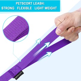 PETESCORT 15ft 20ft 30ft 50ft Long Lead-Training Leash/Long Line Dog Leash Great for Dog/Puppy Training,Play,Extra Long Dog Leash(20 Feet,Purpule)