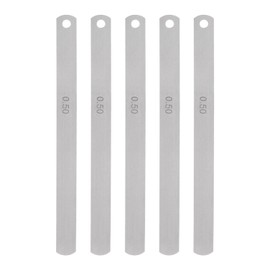 sourcing map 5pcs Mn Steel Feeler Gauge 0.5mm Thickness 150mm Length Metric Filler Thickness Gage Gap Measuring Tool Single Blade