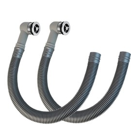 Qrity 2 x Overflow Pipes, Ceramic Sink Overflow Tube, Bathroom Basin, Round Interface, for Overflow Hole Diameter 21-24mm, Tube Length 400mm