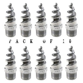 Beduan 1/4" Male Spiral Cone Atomization Nozzle Stainless Steel(316) Dust Remove Atomized Sprayer for Gas Cooling, Washing, Fire Proof (Pack of 10)