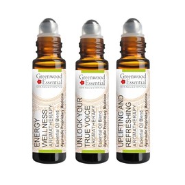 Greenwood Essential Confidence & Glow Aura Kit - Essential Oil Blend 10ml X 3 (1 oz) (Aura Increase, Clear Communication, Peppy)