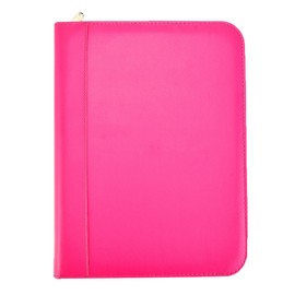 Arpan Ringbinder Folio with Zipper & Calculator Portfolio Folder Case - Pink