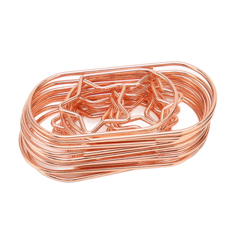 100pcs Rose Gold Star Paper Clips Slip Resistance Rust Prevention