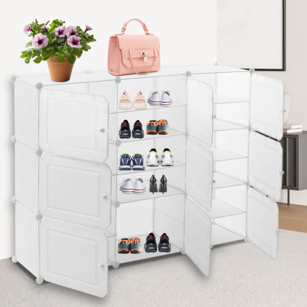 New 6 Tier Shoe Rack Shelf White Standing Closet Cabinet